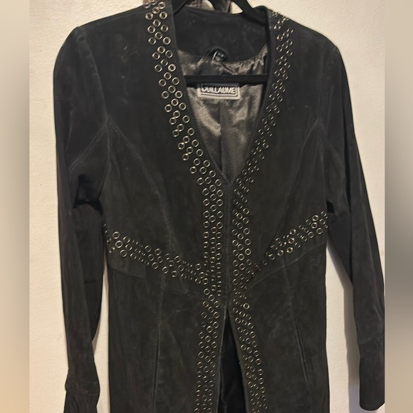 Black Women's Suede Jacket with Studded Detailing - Picture 12 of 12